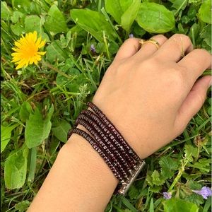 Red Garnet Multi Strand Bracelet